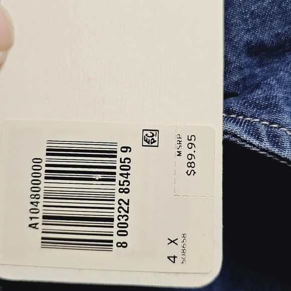 Levi's Jeans Denim Shirt  Long Jacket Cotton Washed Blue Lightweight Size 4X - Picture 4 of 11